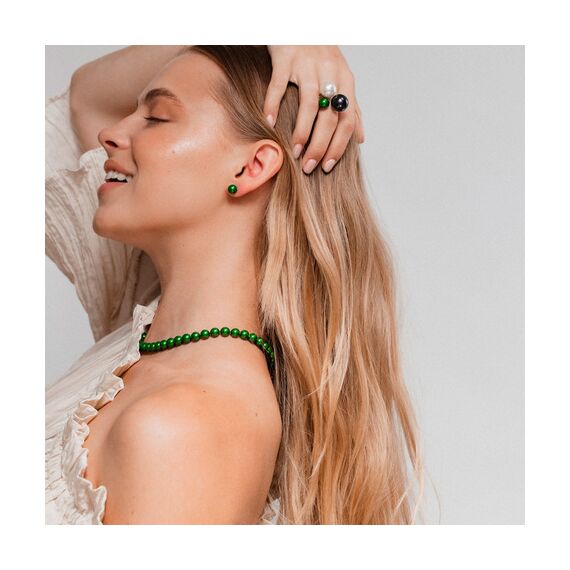 Золотые серьги женские с жемчугом Majorica Lyra, изображение 5