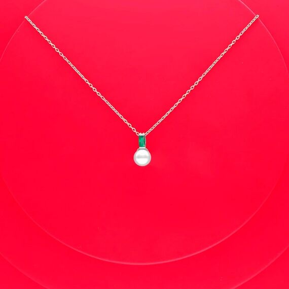 Серебряная подвеска с жемчугом и кубическим цирконием Majorica Selene, изображение 2