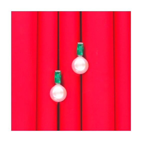 Серебряные серьги с жемчугом и кубическим цирконием Majorica Selene, изображение 2