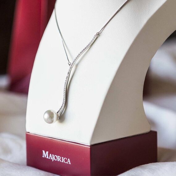 Серебряное колье женское с жемчугом Majorica Solfeo, изображение 2