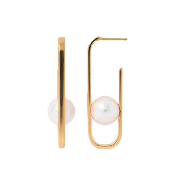 Золотые серьги женские с жемчугом Majorica Atenea