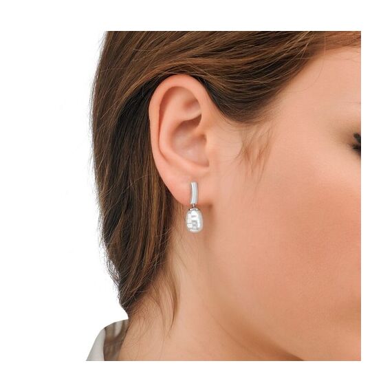 Серебряные серьги женские с жемчугом Majorica Baroque, изображение 2