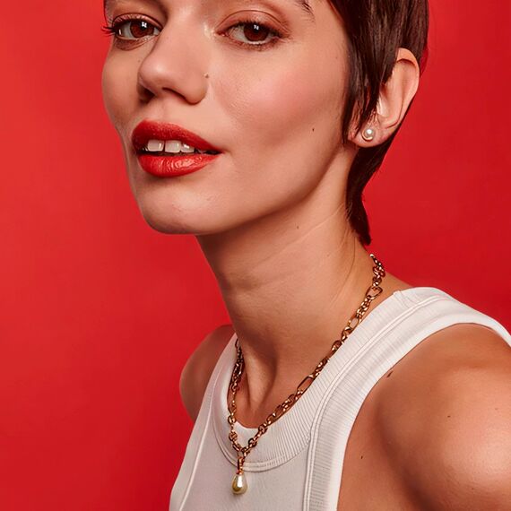 Золотая подвеска с жемчугом Majorica Charm&glow, изображение 2