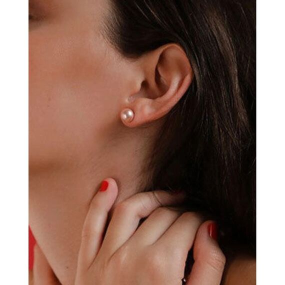 Серебряные серьги женские с жемчугом Majorica Classic, изображение 2