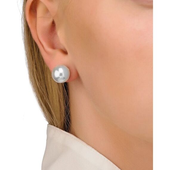 Серебряные серьги женские с жемчугом Majorica Classic, изображение 2