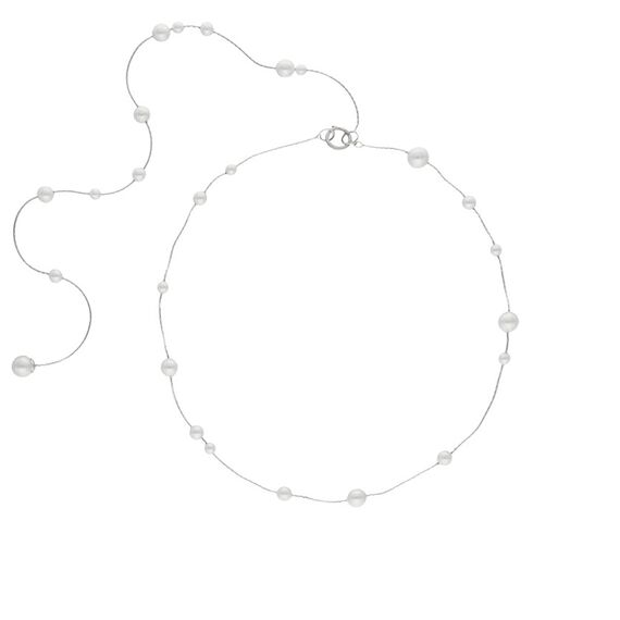 Серебряное колье женское с жемчугом Majorica Dangle