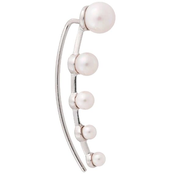 Серебряные серьги каффы с жемчугом Majorica Dangle