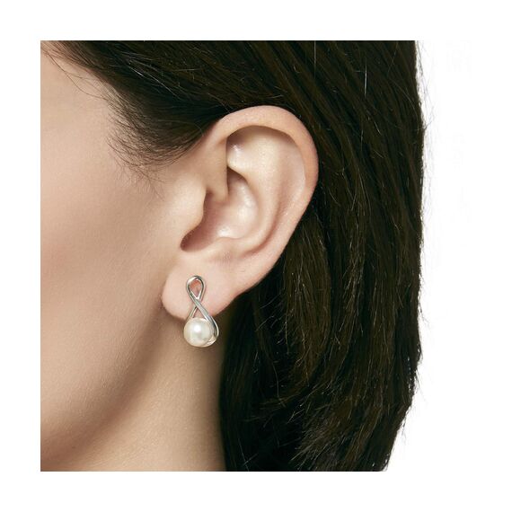 Серебряные серьги женские с жемчугом Majorica Duna, изображение 3