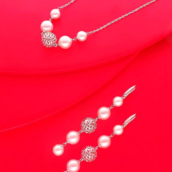 Серебряное колье женское с жемчугом Majorica Eternal, изображение 6