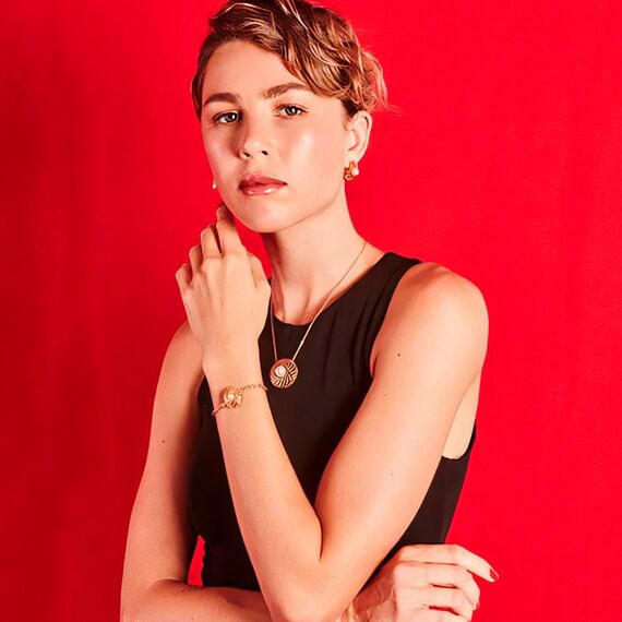 Золотой браслет с жемчугом Majorica Etna, изображение 3