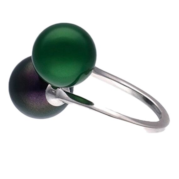 Серебряное кольцо женское с жемчугом Majorica Twins & triplets, Размер (мм): 16,85-17,5, изображение 4