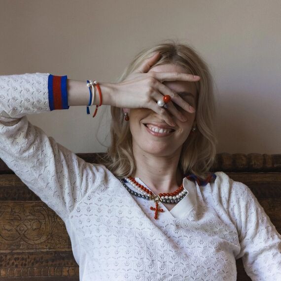 Золотое кольцо женское с жемчугом Majorica Twins & triplets, Размер (мм): 16,85-17,5, изображение 4