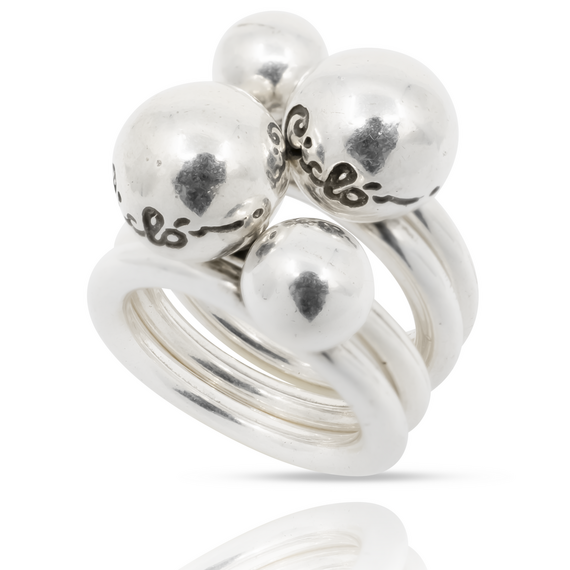 Кольцо серебряное женское Ciclon Esferas de 4 Aros, Размер (мм): 16,5, изображение 4