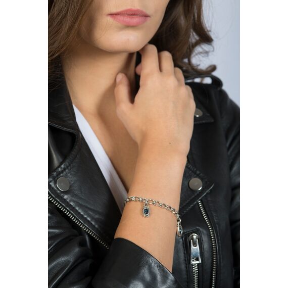 Серебряный браслет женский с кристаллами Сваровски Ciclon Emo Afecto, изображение 2