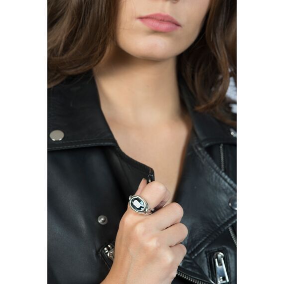 Серебряное кольцо женское с кристаллом Сваровски Ciclon Emo Conexion, Размер (мм): 16,5-17,2, изображение 5