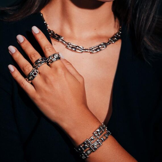 Серебряный браслет с кристаллами Сваровски Ciclon Hanae, Размер (мм): 170-180, изображение 2