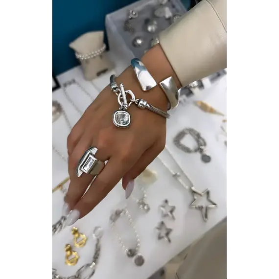 Серебряный браслет с кристаллом Сваровски Ciclon Solitario, Размер (мм): 155, изображение 3