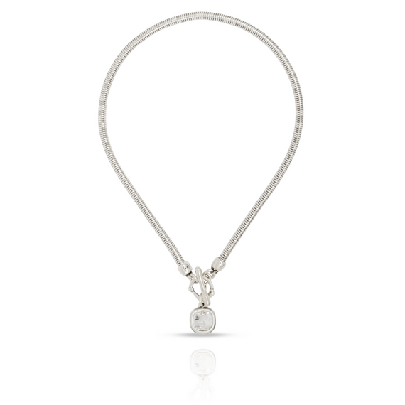 Серебряное колье с кристаллом Сваровски Ciclon Solitario