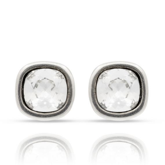 Серебряные серьги гвоздики с кристаллами Сваровски Ciclon Solitarios