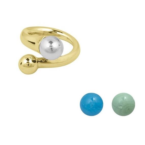 Золотое кольцо с муранским стеклом Ciclon Camaleonica, Размер (мм): 17,8-18,4