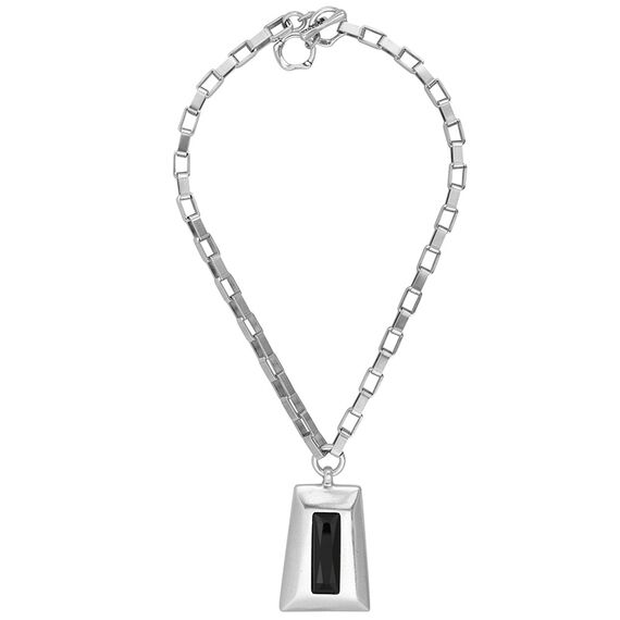 Серебряное колье с муранским стеклом Ciclon Escultura  (чёрный ), Размер (мм): 400-450