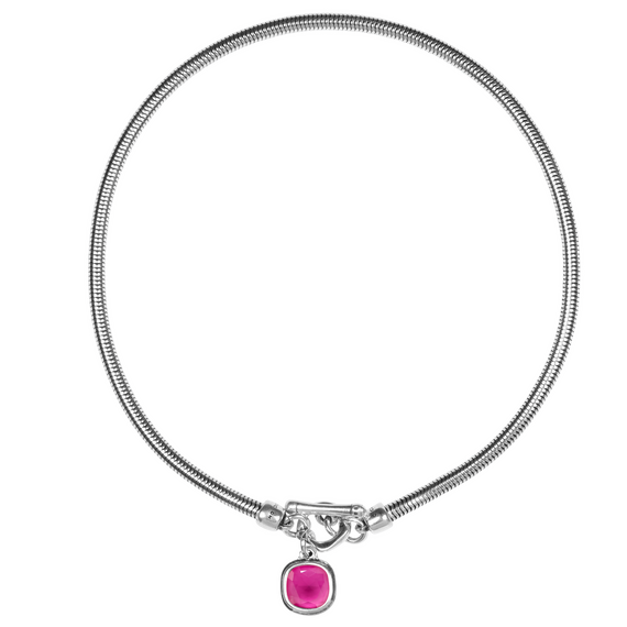 Серебряное колье с кристаллом Сваровски Ciclon Solitario