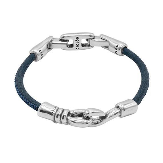 Кожаный браслет с серебряными вставками Ciclon Furtivo, Размер (мм): 190-195