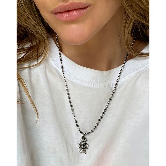 Серебряное колье женское с подвеской Ciclon Man, изображение 2