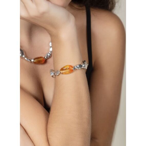 Серебряный браслет с муранским стеклом Ciclon Liquid, изображение 2