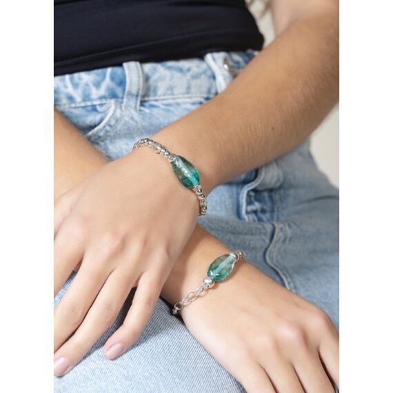 Серебряный браслет с муранским стеклом Ciclon Liquid, изображение 2