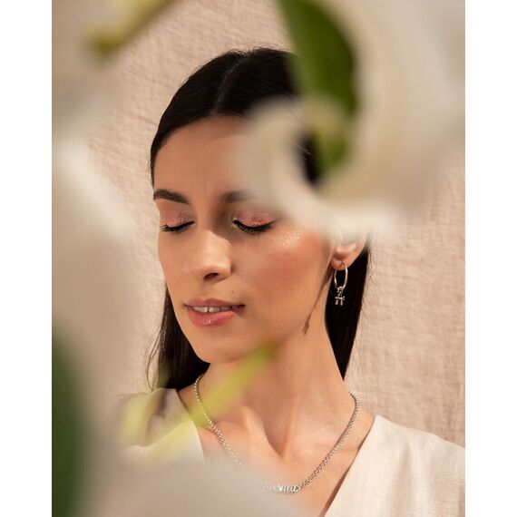 Серебряное колье женское с кристаллом Сваровски Ciclon Por Siempre, Размер (мм): 400-460, изображение 5