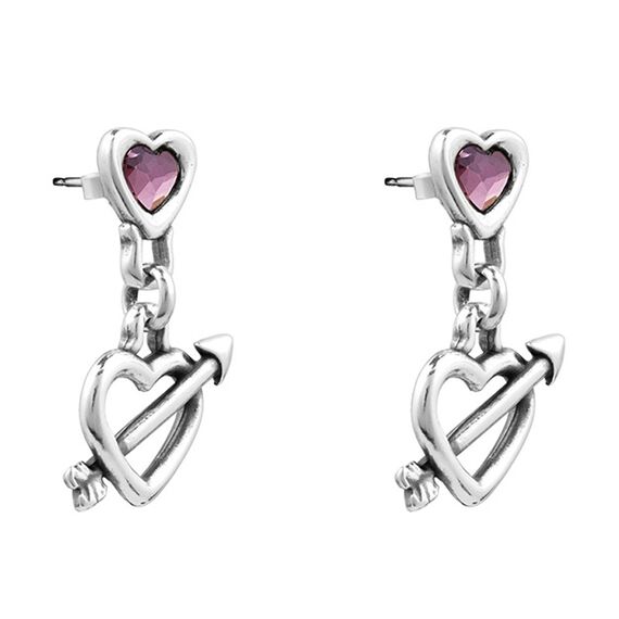 Серебряные серьги с сердечками Ciclon In love