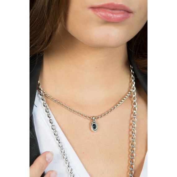 Серебряное колье женское с кристаллом Сваровски Ciclon Emotions, изображение 2