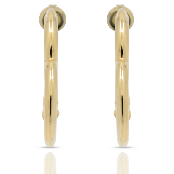 Золотые серьги сердечки Ciclon Mi Amor, изображение 4