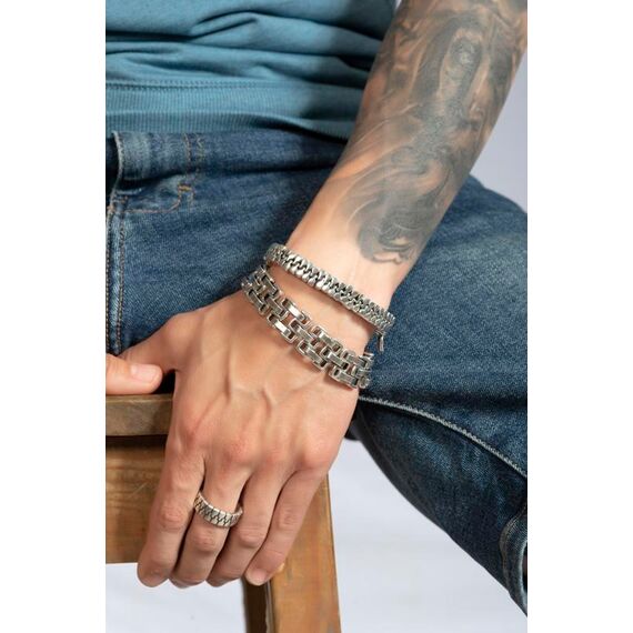 Серебряное кольцо мужское Молния Ciclon Cremallera, Размер (мм): 20,5, изображение 5