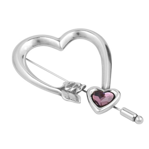 Серебряная брошь с муранским стеклом Ciclon Cuore