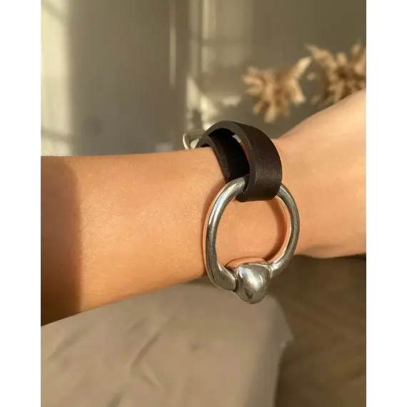 Серебряный браслет женский с кожей Ciclon Essential, изображение 2