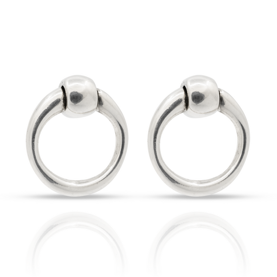 Серебряные серьги гвоздики Ciclon Enbocadura, изображение 3