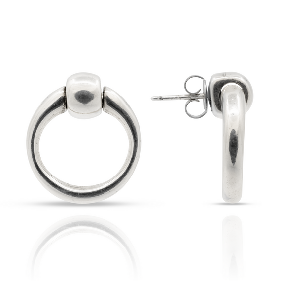 Серебряные серьги гвоздики Ciclon Enbocadura, изображение 4