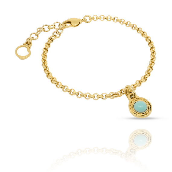 Золотой браслет женский бирюзовый Ciclon Alebrije, изображение 3