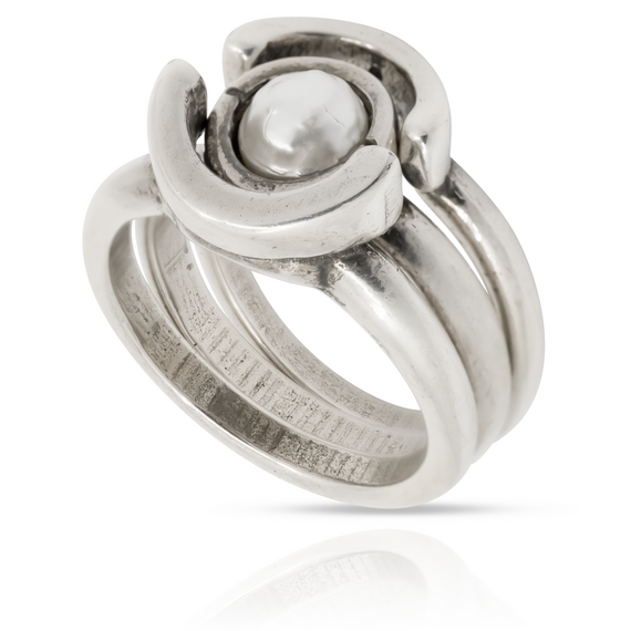 Кольцо с серебром и жемчугом Ciclon Unique, Размер (мм): 18,4, изображение 4