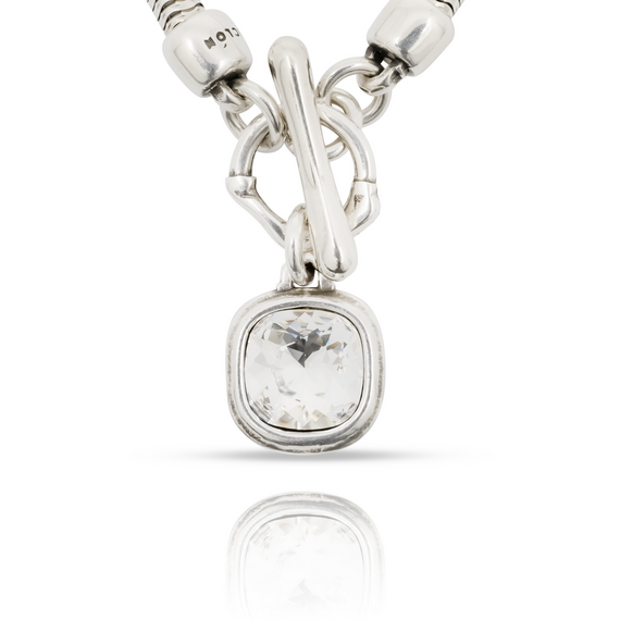 Серебряное колье с кристаллом Сваровски Ciclon Solitario, изображение 2