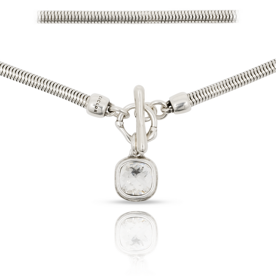 Серебряное колье с кристаллом Сваровски Ciclon Solitario, изображение 4