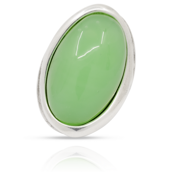 Серебряное кольцо женское с камнем салатовый матовый Ciclon Batar, Размер (мм): 17,2, изображение 3