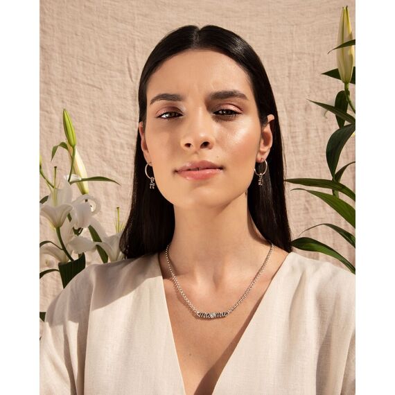 Серебряное колье женское с кристаллом Сваровски Ciclon Por Siempre, изображение 2