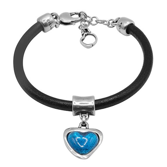 Кожаный браслет с сердечком Ciclon Pasion
