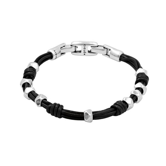 Кожаный браслет с серебряными вставками Ciclon Ned (терракотовый ), Размер (мм): 190