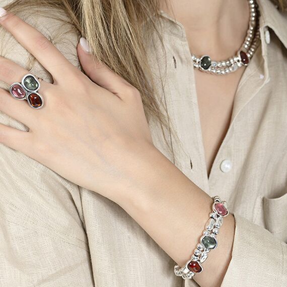 Серебряное кольцо с муранским стеклом Ciclon Agata, Размер (мм): 16,5-17,2, изображение 2