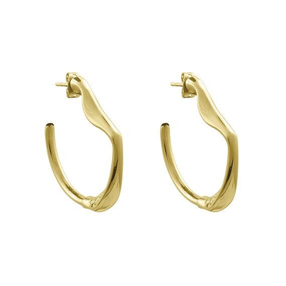 Золотые серьги кольца Ciclon Sol Y Luna