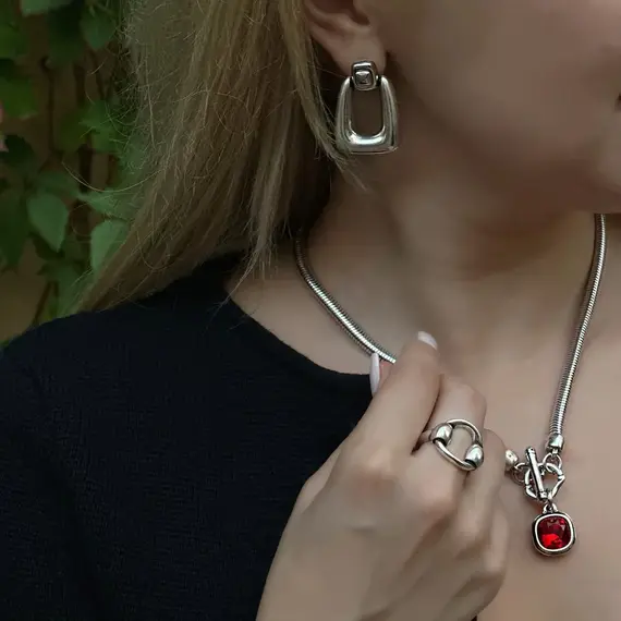 Серебряные серьги женские с муранским стеклом Ciclon Сhik, изображение 3